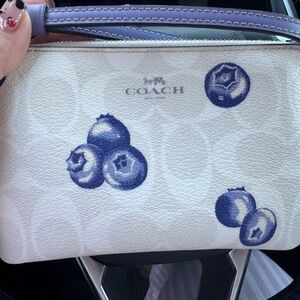 Coach Blueberry Print Women's wristlet